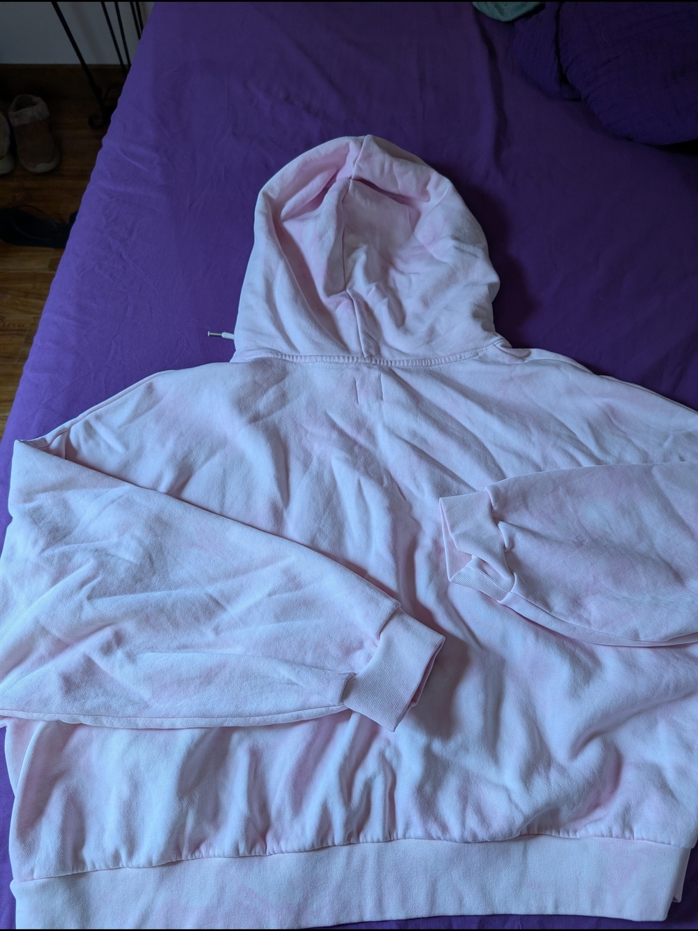 NWT GAP Tie Dye Soft Pink Cropped Hoodie with Drawstring - Picture 4 of 7
